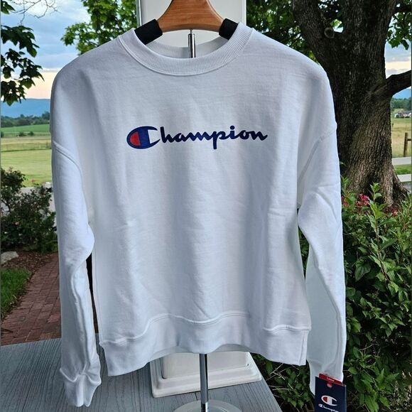 Champion Powerblend BF Graphic Crew women's sweatshirt NEW W TAGS XS - Picture 7 of 14
